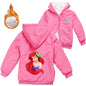 Winter Thick Boys Girls With Zipper Coats The Little Mermaid keep Warm Hoodies Jackets Children Casual Outerwear Sweatshirt