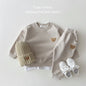 2pc Baby Boys Girls Set Autumn Little Bear Embroidery Tops Coat + Pants Suit Clothes Two-piece Newborn  Spring Winter Sets Kids