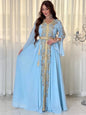 Eid Muslim Party Dress for Women Morocco Dresses Kaftan Islam Vestidos Arab Long Robe