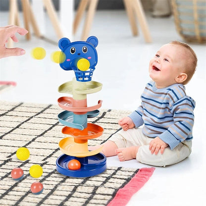 Montessori Baby Toy Rolling Ball Tower Montessori Educational Games For Babies Stacking Track Baby Development Toys 1 2 3 Years (Toy)