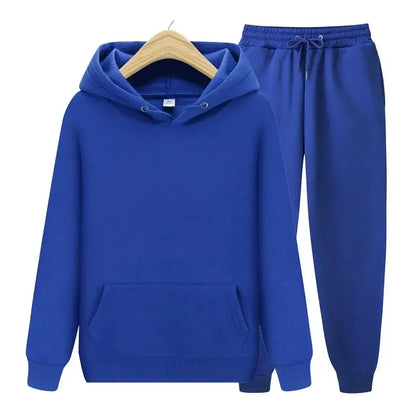 2025 New Men's Ladies Casual Wear Suit Sportswear Solid Color Pullover + Pants Autumn and Winter Fashion