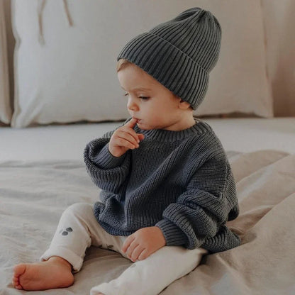 0-6T Newborn Baby Sweater Kid Boy Girl Winter Clothes Warm Thick Knit Pullover Top Infant Long Sleeve Basic Knitwear Outfit