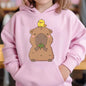 Cute Capybara Loves Bubble Tea kids hoodie pink plus velvet sweater autumn and winter tops for girls