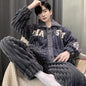 Antistatic Coral Fleece Men's Winter Pajamas Set Thicken Flannel Warm Sleepwear Big Size 3XL Zipper Soft Pajama Men pyjama homme