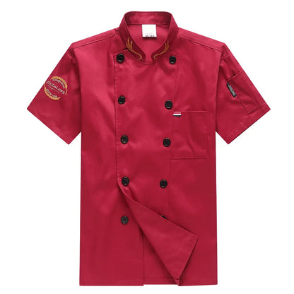 Catering Chef Overalls Men's Short-sleeved Summer Hotel Restaurant Cafeteria Baking Pastry Kitchen Chef Uniform Long-sleeved