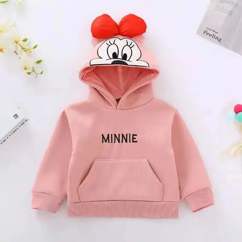 Autumn Winter Baby Boys Jacket Cartoon Mickey Minnie Daisy Kids Warm Coat Girls Hoodies Thick Parka Children Clothing Outerwear