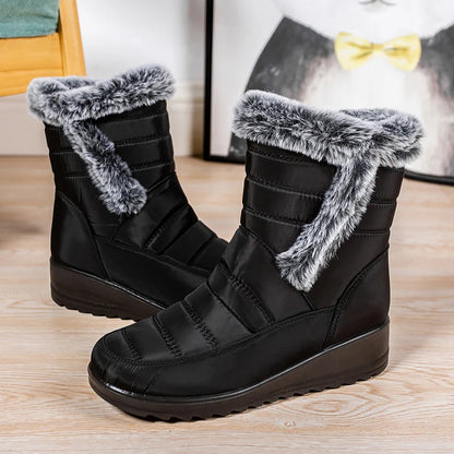 Women's Boots Snow New Ladies Shoes Platform Women Shoes Lightweight Mid High Boots Solid Women's Winter Shoes Boots Botas Mujer