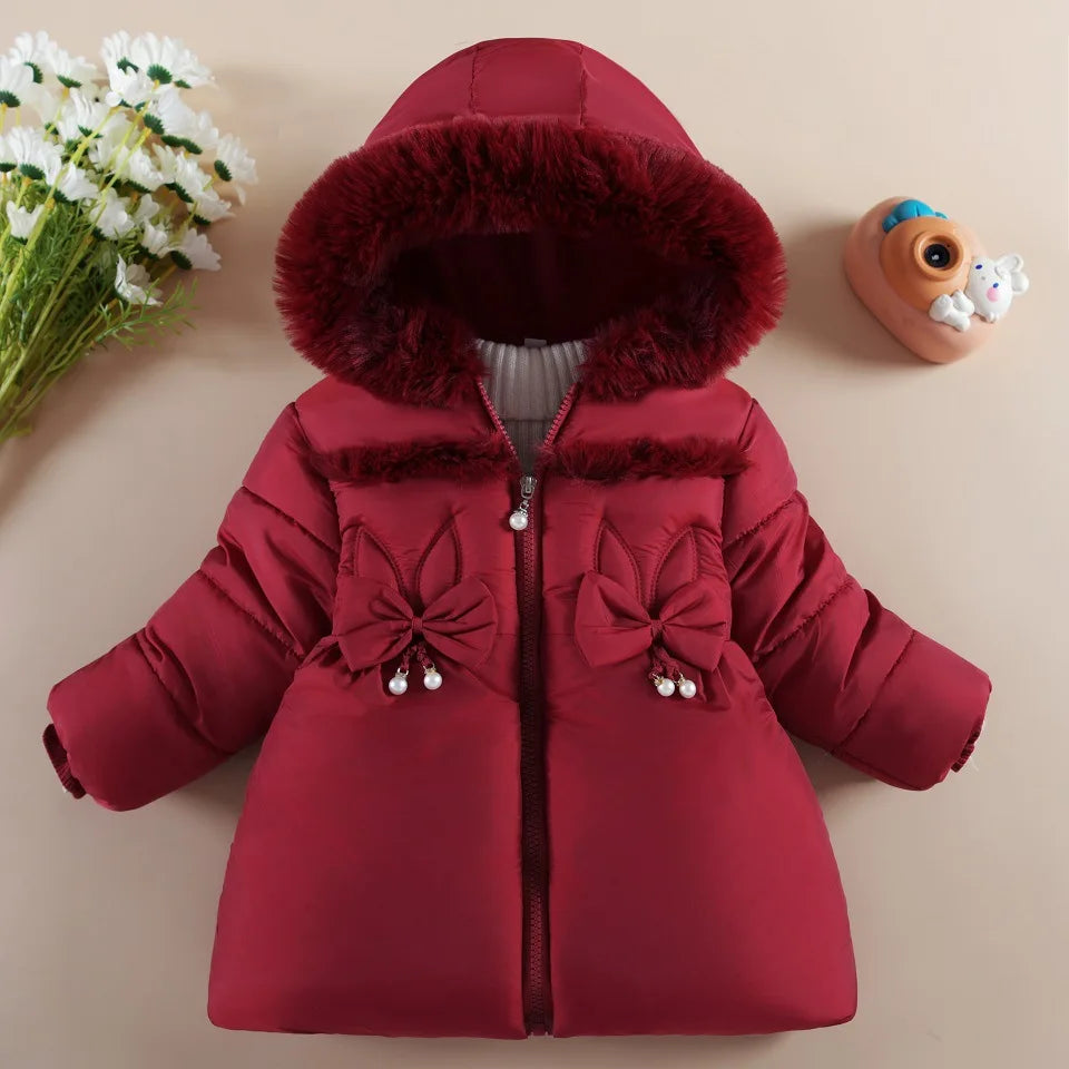 Children's jacket 1 to 6 years old girls plus cashmere thickened foreign style winter coat Little girls fashion  jacket