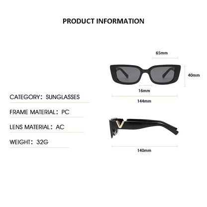 Retro Rectangle Sunglasses Women Brand Designer Vintage Small Frame Sun Glasses Ladies Classic Black Square Oculos De Sol