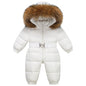 Children Winter Overalls Waterproof Hooded Girl Down Jacket Baby Boy Warm Jumpsuit Toddler Girl Faux Fur Ski Suit Kids Snowsuit