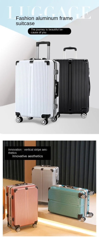 Aluminum Frame Carry-On Suitcase Luggage Mute Trolley Case Universal Wheel Durable And Sturdy Password Valise De Voyage