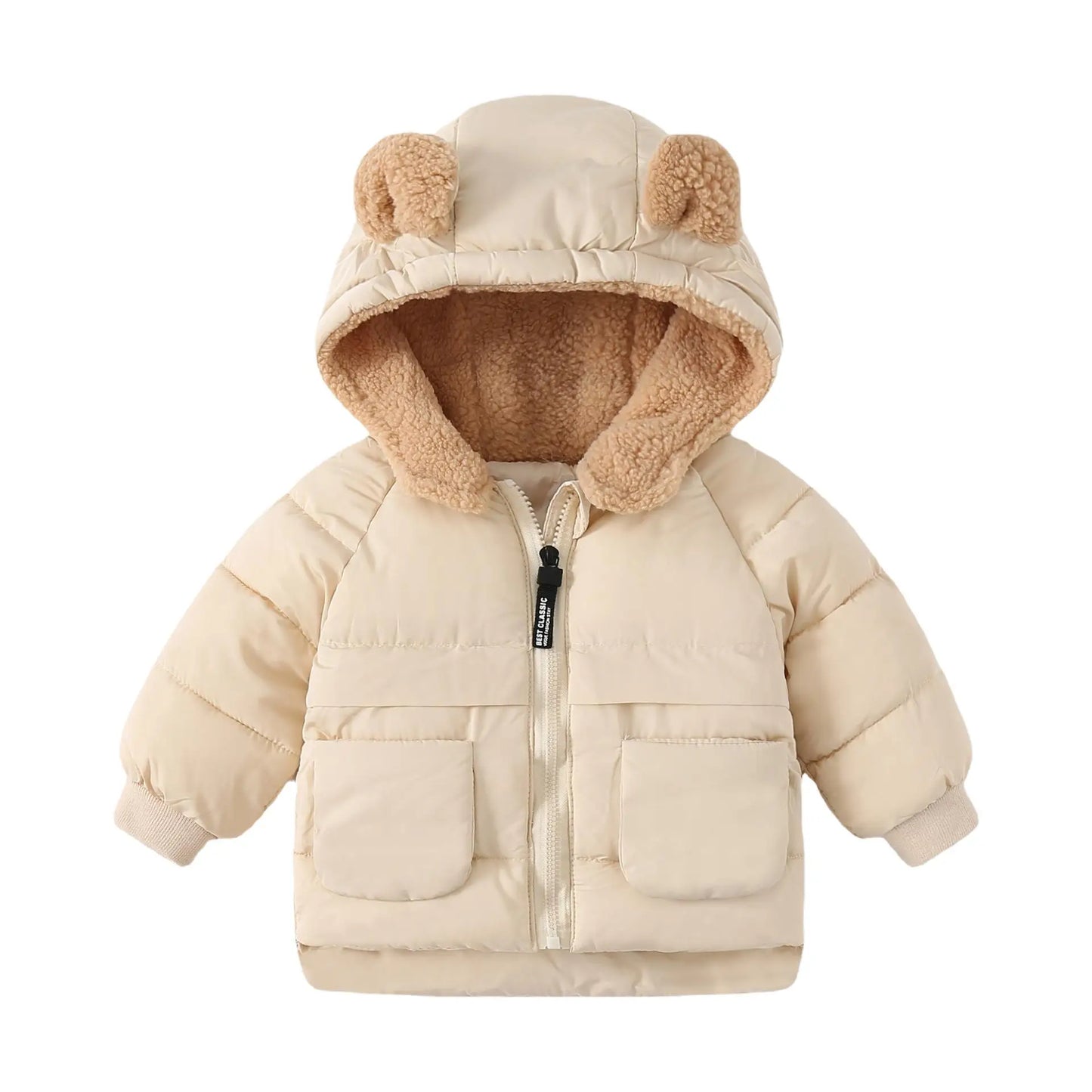 2025 Korean Autumn Winter Children Boy Parkas Cartoon Bear Ears Little Girl Jacket Coat 1-6 Years Kids Boy Outerwear Outfit