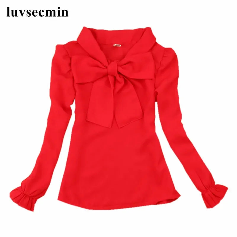 2025 Spring Autumn Toddler Teenage Girls Tops And Blouses School Girl Blouse Shirt Kids Chiffon Long Sleeve Bow Baby Shirts