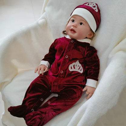 Velvet 3pcs Newborn Baby Boy Outfits Set Kids Clothing Real Cotton Infant Care Products Body Suit Shirt Pants Hat Origin Turkey