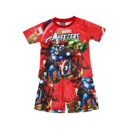 Children Pajamas Set Short Sleeve T Shirt Shorts Superhero Spiderman Costume Pyjamas Kids Boy Girls Pijamas Cartoon Baby Sleepw