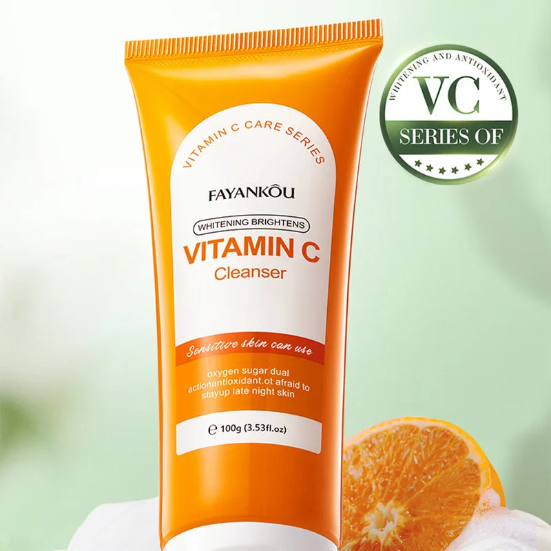 100g Vitamin C Facial Cleanser Face Wash Foam Cleanser Deep Cleansing Moisturizing Brightening Hydrating Skin Care Products