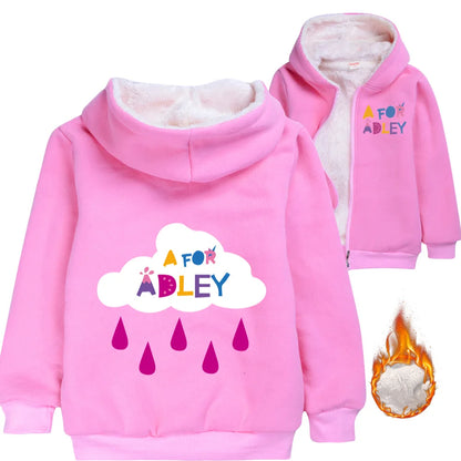 A for Adley Cartoon Boys Coat Children's Clothing for Winter Cotton Kids Parkas Little Girls Zipper Coats Toddlers Baby Jacket