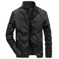 PU Jacket Boy Autumn Winter Green Motorcycle Jacket Oversize Man Faux Leather Stand Collar Jacket Casual Long Sleeve Coat