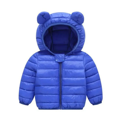 Cute Baby Girls Winter Clothes Kids Light Down Coats with Ear Hoodie Spring Girl Jacket Toddler Children Clothing for Boys Coat