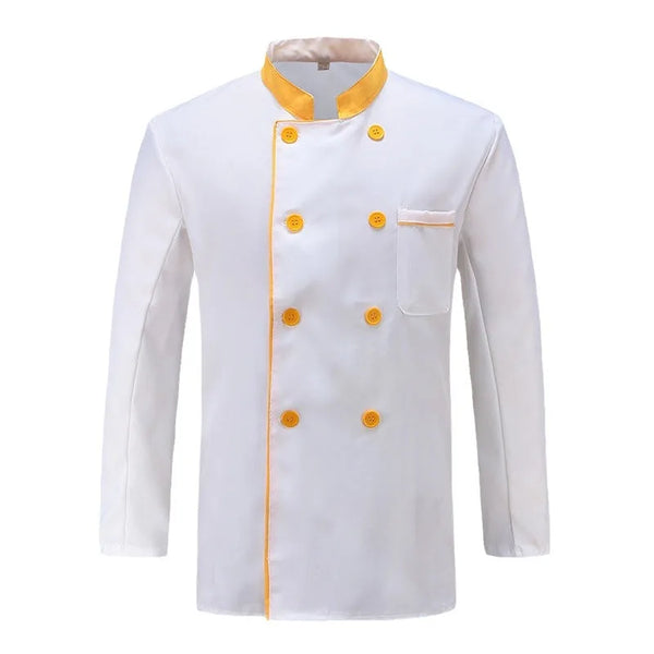 Chef workwear for men in solid color, ideal for restaurant, kitchen, hotel and canteen Breathable Long Sleeve Chef Uniform