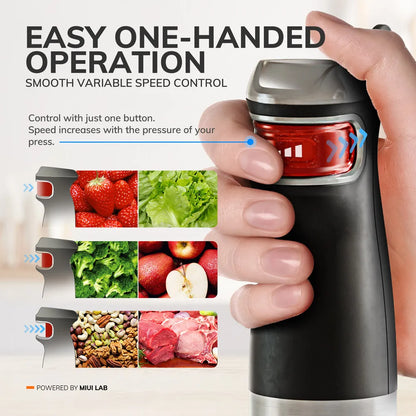 MIUI Electric Hand Held Stick Blender 6-in-1 Multi-Purpose Immersion Hand Blender,Stainless Steel Blades,Home & Kitchen,1200W