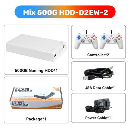 500GB Gaming HDD Retrobat & Launchbox & Playnite OS Retro Video Game Console for PS3/Switch/XBOX/PS2/Wii/WiiU with 38200+ Games