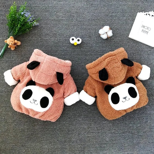 3 6 12 18 24 36 Month Newborn Clothes Cute Panda Plush Baby Boys Jacket Winter Warm Hooded Coat For Girl Little Princess Outwear