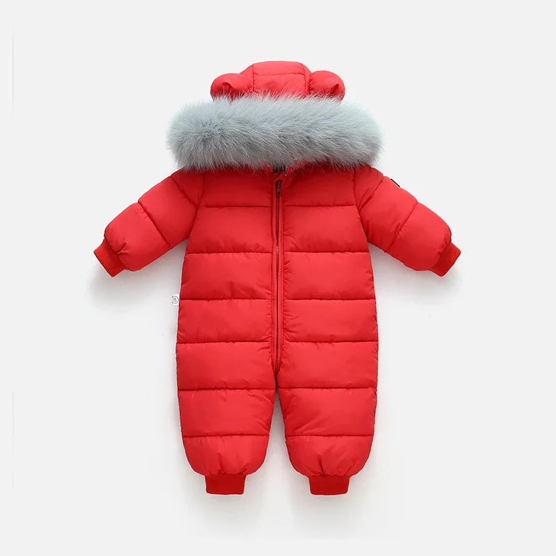 -30 Winter Snowsuit Baby plus velvet Down Jacket Infant Clothes little Girls clothing Boy Climbing Kids Jumpsuit toddler romper