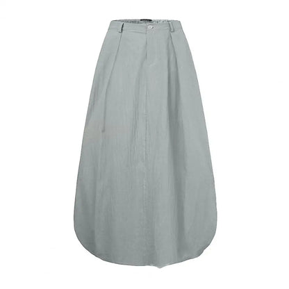 Vintage Summer Skirts Women High Waist Solid Cotton Skirt Saia Female Beach Maxi Long Skirts Jupe Faldas