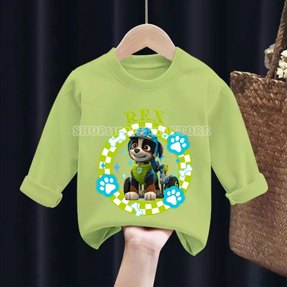 Paw Patrol Long Sleeve Autumn Winter Children Chase Skye Tops Cartoon Anime Boys & Girls Baby Base T-shirt Clothing Kids Gift