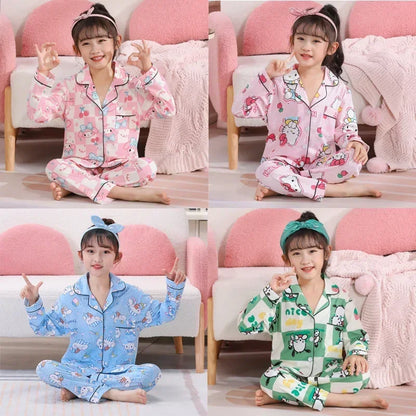 New Miniso Autumn Children Pajama Sets Girl Sleepwear Winter Kawaii Anime Kids Pijamas Boy Homewear Clothes Cute Loungewear