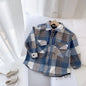 Fashion Baby Girl Boy Plaid Shirt Jacket Cotton Child Shirt Thick Wool Loose Outfit Winter Spring Fall Baby Casual Clothes 3-14Y