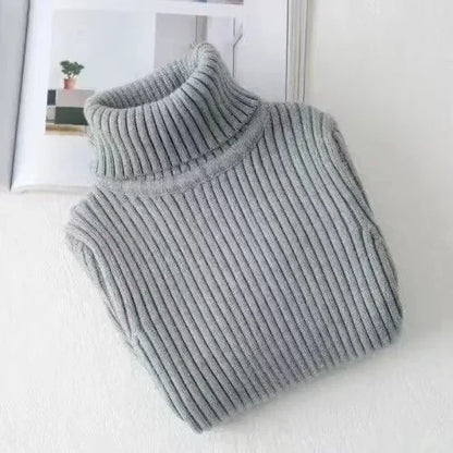 2025 New Sweater Kids Sweaters Autumn Girls Turtleneck Sweaters 1-9Yrs Baby Boys Pullover Winter Knitted Bottoming Boys Sweaters