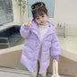 New Autumn Winter Girls Jacket Keep Warm Fashion Little Princess Coat Hooded Zipper Baby Outerwear Birthday Gift Kids Clothes