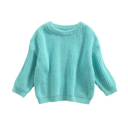 Newest Newborn Baby Girl Boy Knitted Long Sleeve Autumn Winter Sweater Solid Loose Pullover Casual Tops Kids Clothes 3M-5Y