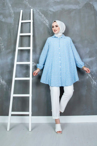 Women 88gingham Hijab Tunic Ramadan Dubai Musulman Islamic Longo Vestidos Made Turkey Hot Sale Summer Morocco New Robe Femme