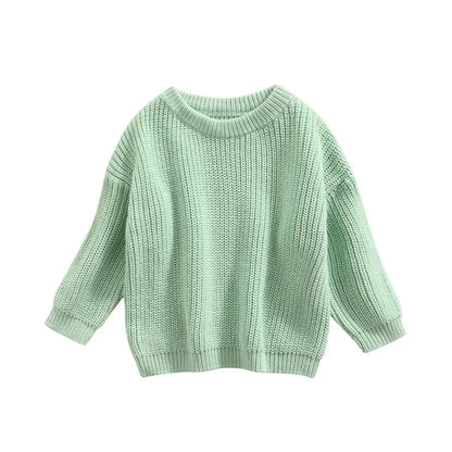 Newest Newborn Baby Girl Boy Knitted Long Sleeve Autumn Winter Sweater Solid Loose Pullover Casual Tops Kids Clothes 3M-5Y