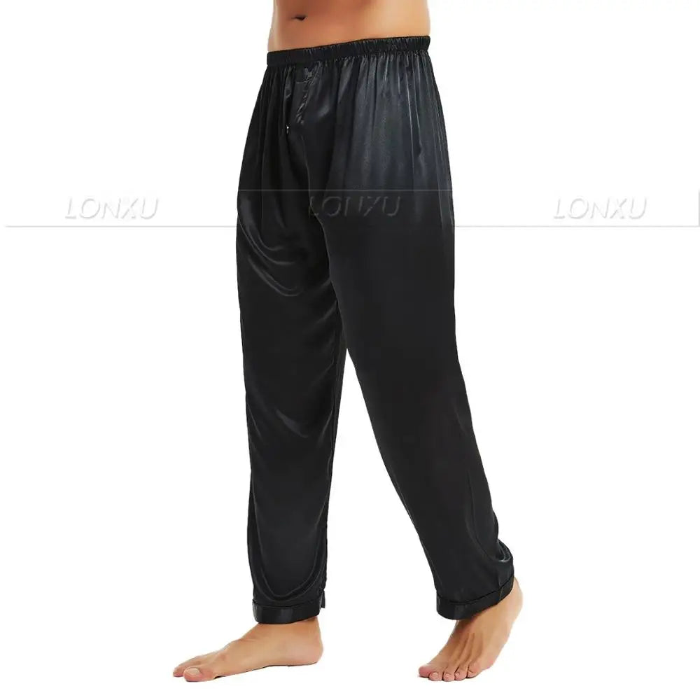 Mens Silk Satin Pajamas Pyjamas Pants Lounge Pants  Sleep Bottoms Free p&p S M L XL 2XL 3XL 4XL Plus