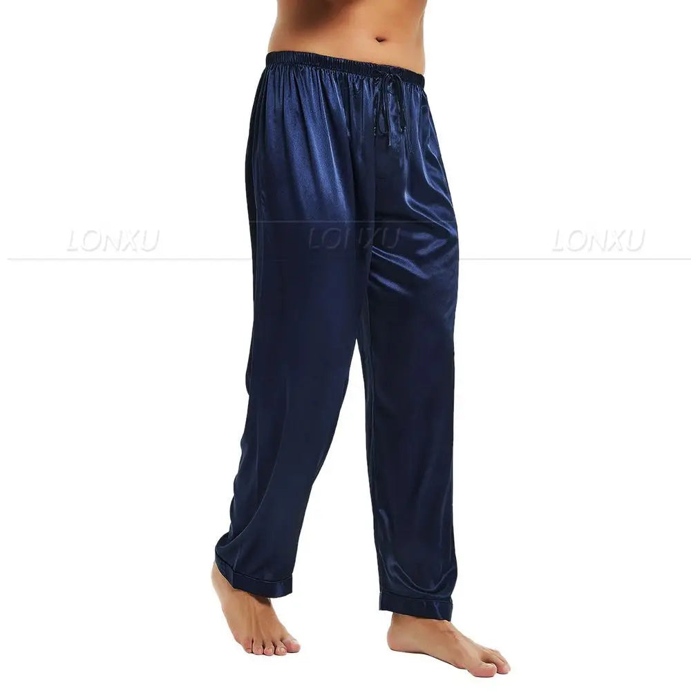 Mens Silk Satin Pajamas Pyjamas Pants Lounge Pants  Sleep Bottoms Free p&p S M L XL 2XL 3XL 4XL Plus