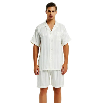 Mens Silk Satin Short  Pajamas Set  Pajama Pyjamas  Set  Sleepwear Set  S , M , L  , XL ,  2XL  , 3XL ,  4XL