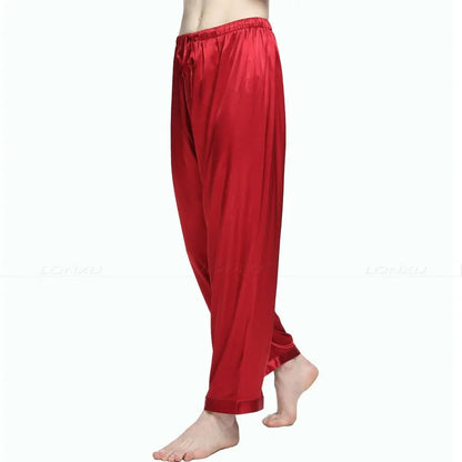 Mens Silk Satin Pajamas Pyjamas Pants Lounge Pants  Sleep Bottoms Free p&p S M L XL 2XL 3XL 4XL Plus