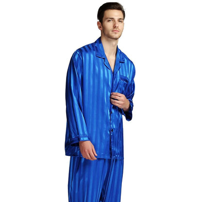 Mens Silk Satin Pajamas Set  Pajama Pyjamas Set  PJS  Sleepwear Set Loungewear  U.S.S,M,L,XL,2XL,3XLL,4XL Plus Striped