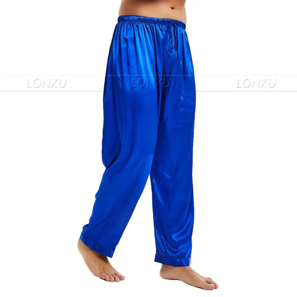 Mens Silk Satin Pajamas Pyjamas Pants Lounge Pants  Sleep Bottoms Free p&p S M L XL 2XL 3XL 4XL Plus