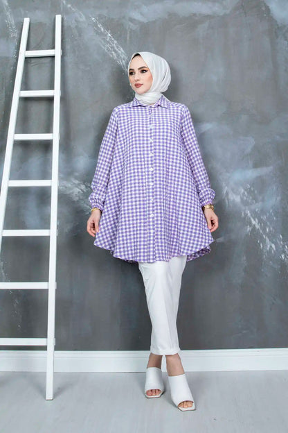 Women 88gingham Hijab Tunic Ramadan Dubai Musulman Islamic Longo Vestidos Made Turkey Hot Sale Summer Morocco New Robe Femme