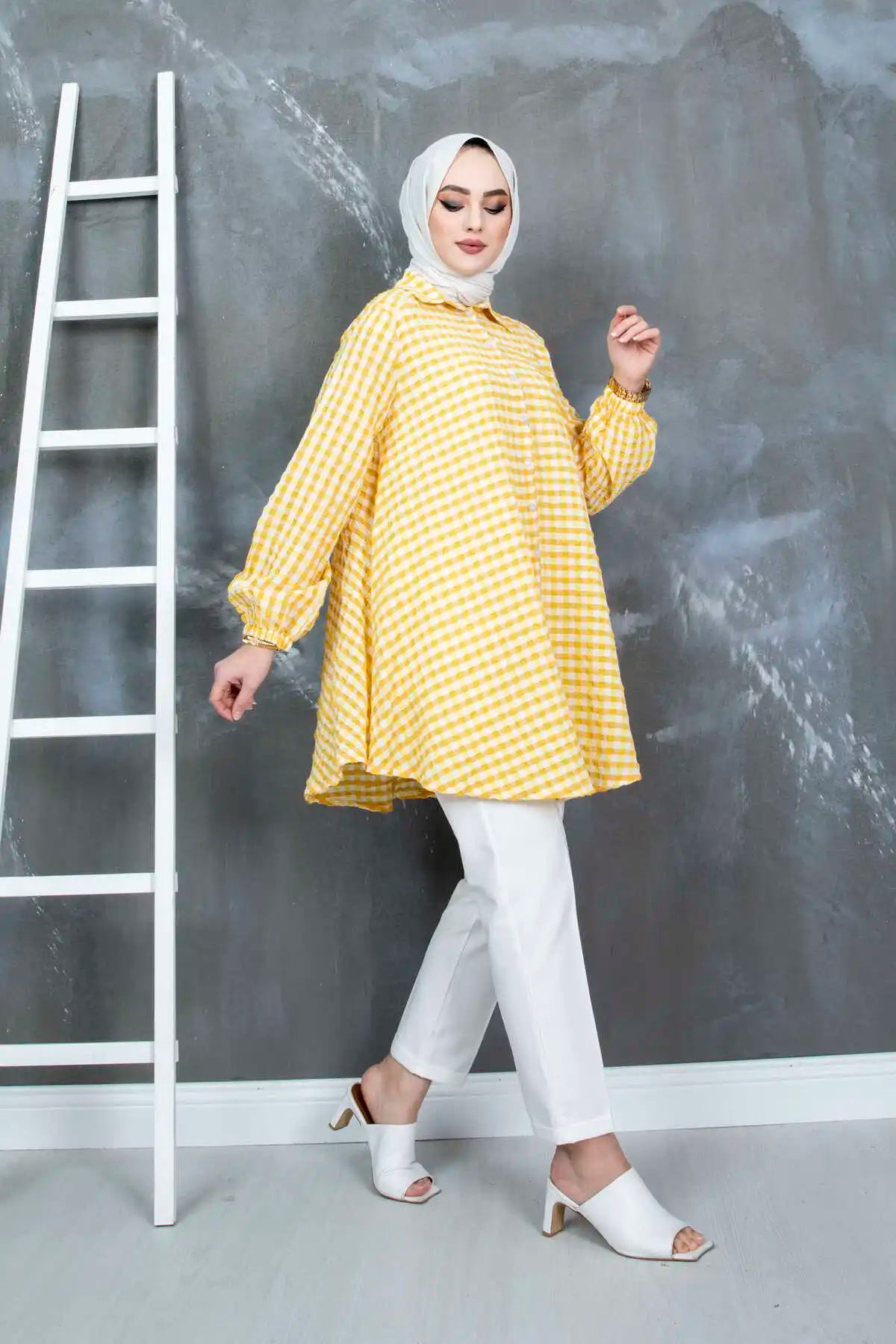 Women 88gingham Hijab Tunic Ramadan Dubai Musulman Islamic Longo Vestidos Made Turkey Hot Sale Summer Morocco New Robe Femme