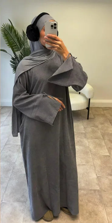 2025 Modest Winter Corduroy Abaya