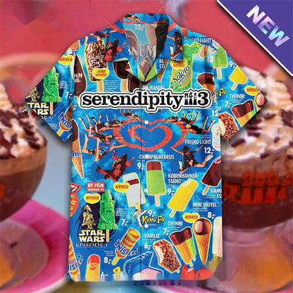 Men's 80s-90s 3D Print Ice Cream Shirt