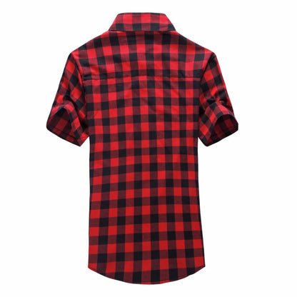 Men's Red & Black Plaid Checkered Shirt