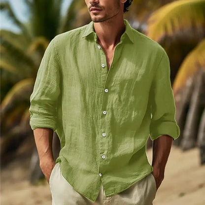 Spring/Summer Men's Long-Sleeved Casual Shirt