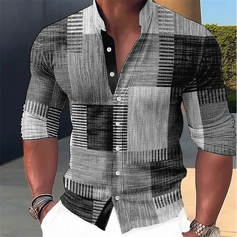 2024 Men's Retro Patchwork Long-Sleeved Shirt